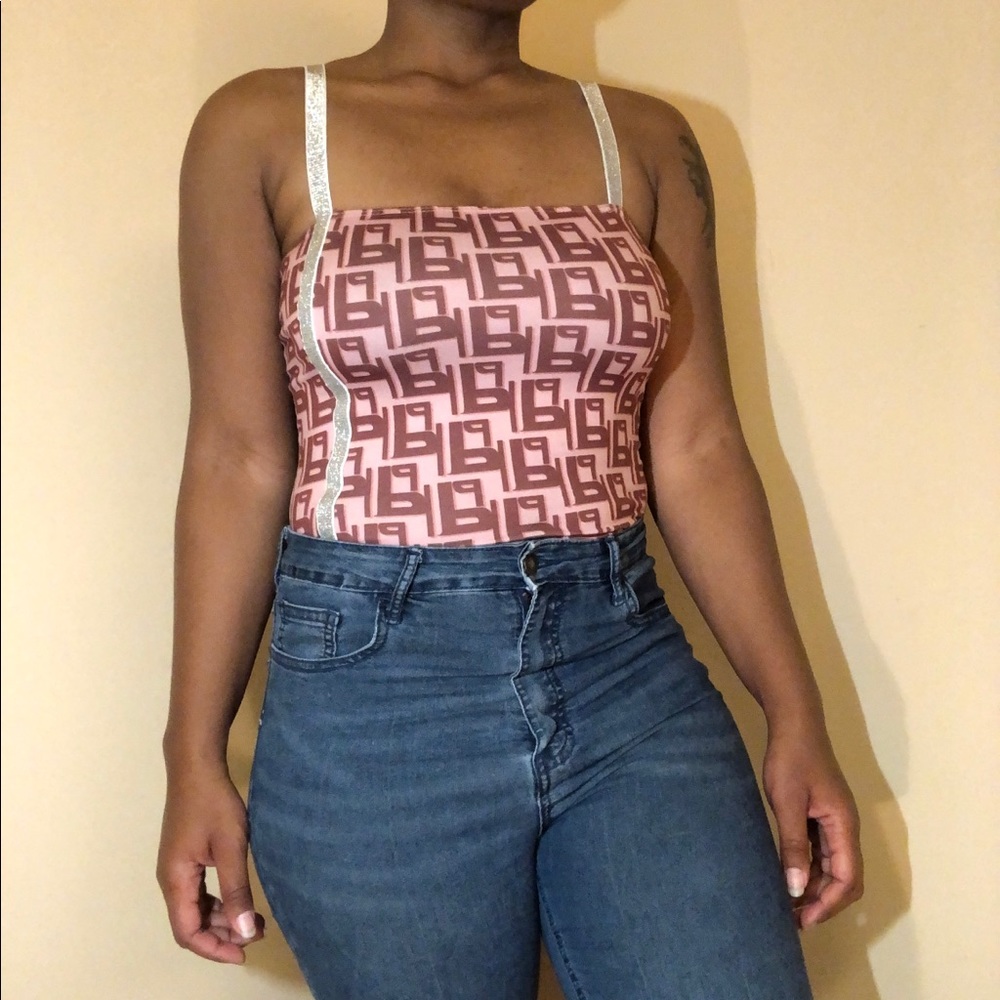 Pink & Silver Bodysuit
